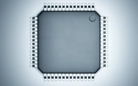 3d render of microchip or semiconductor chip, for computing. 3d render of ... 스톡 사진