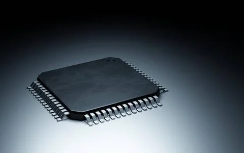 3d render of microchip or semiconductor chip, for computing. 3d render of ... Stock Photos