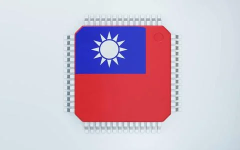 3d render of microchip or semiconductor chip, for computing. 3d render of ... 스톡 사진