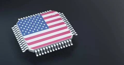 3d render of microchip or semiconductor chip with countries flag for suppl... Foto stock