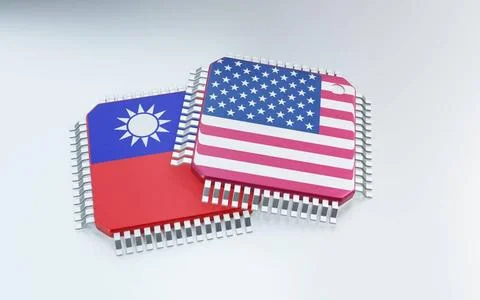 3d render of microchip or semiconductor chip in countries flag, for comput... 스톡 사진