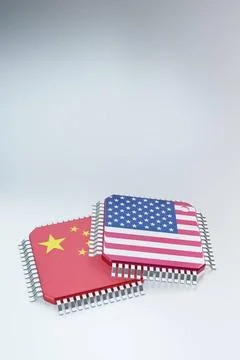 3d render of microchip or semiconductor chip in countries flag, for comput... Stock Photos