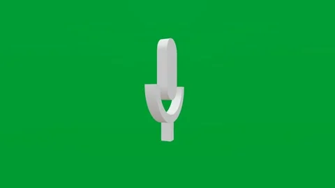3D render of microphone podcast icon on chroma key green screen background Stock Footage 335459499