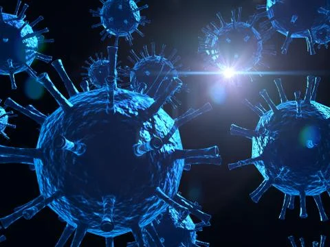 3d render of microscope closeup of virus Stock Illustration
