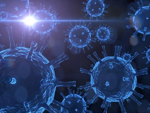 3d render of microscope closeup of virus Stock Illustration