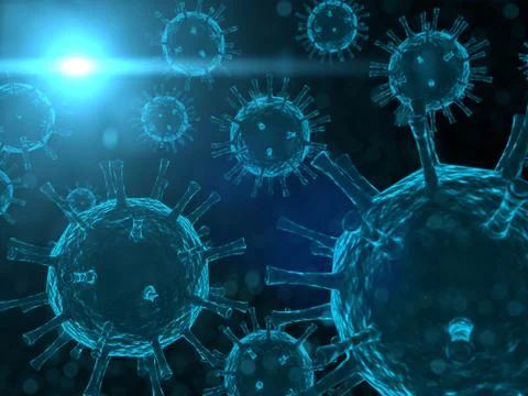3d render of microscope closeup of virus Stock Illustration