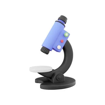 3d render Microscope isolated on white background.3d render microscope icon. Stock Illustration