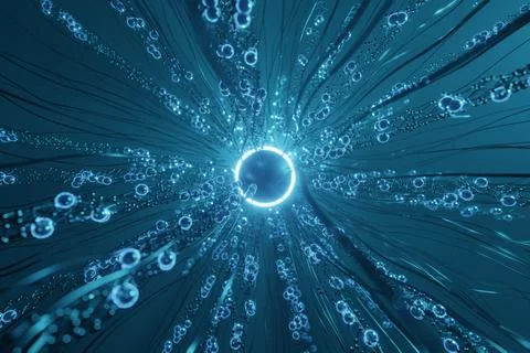 3D render of microscopic Sci-Fi. The agglomeration of new molecular structure 스톡 일러스트