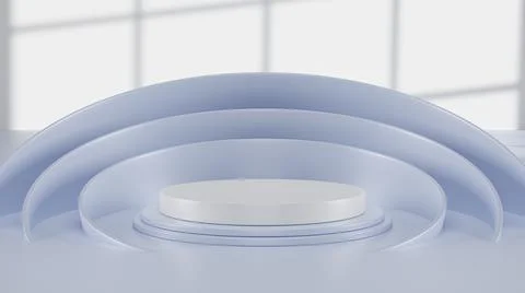 3D Render. Minimal background, mock up scene with podium geometry shape for p Stock Illustration