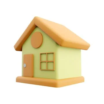 3d render Minimal house symbol. Real estate, mortgage, loan concept. 3d render Stock Illustration