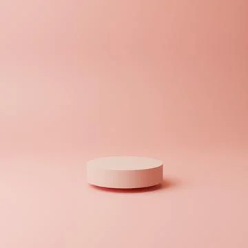 3D render minimal pink podium for beauty product advertising Stock Illustration