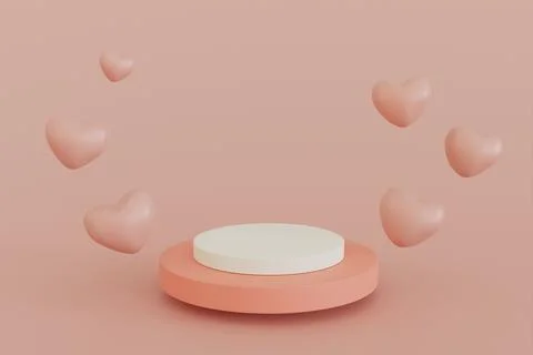 3D Render minimal sweet scene with display podium for mock up and product bra Stock Illustration