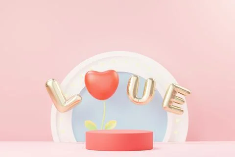 3d render minimal sweet scene with display podium for mock up and product b.. Stock Illustration