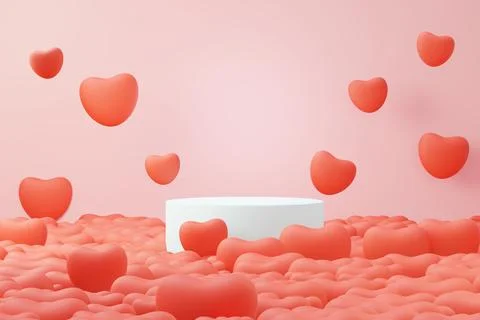 3d render minimal sweet scene with display podium for mock up and product b.. Stock Illustration
