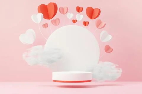 3d render minimal sweet scene with display podium for mock up and product b.. Stock Illustration