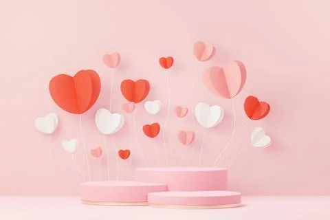 3d render minimal sweet scene with display podium for mock up and product b.. Stock Illustration