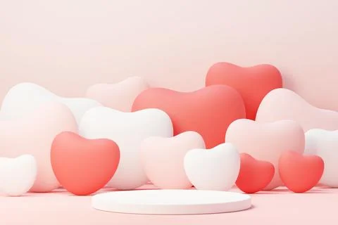 3d render minimal sweet scene with display podium for mock up and product b.. Stock Illustration