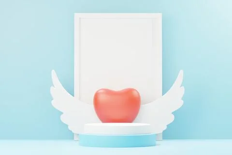 3d render minimal sweet scene with display podium for mock up and product b.. Stock Illustration