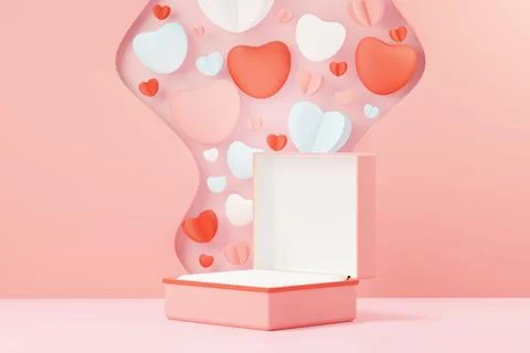 3d render minimal sweet scene with display podium for mock up and product b.. Stock Illustration