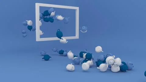 3D Render of Minimalist Geometric Shape Background Stock Illustration