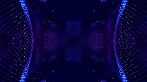 3d render. Mirror structure. Blue motion design background with symmetrical Illustrazione stock