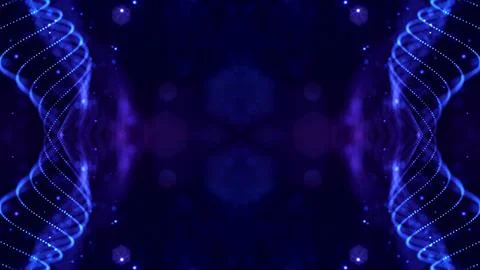 3d render. Mirror structure. Blue motion design background with symmetrical 스톡 일러스트