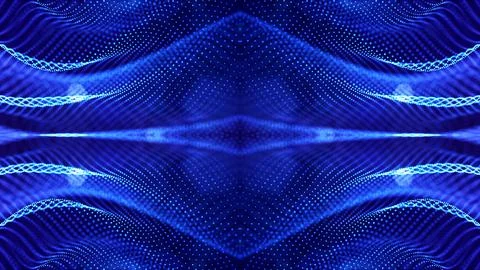 3d render. Mirror structure. Blue motion design background with symmetrical Illustrazione stock