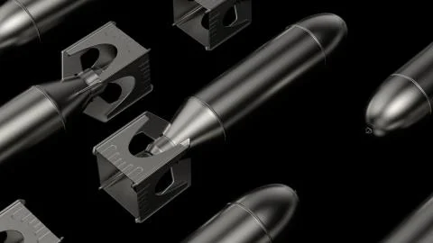 3d render of missile. Pattern made of repetitive metal missiles or bomb shape イラスト素材