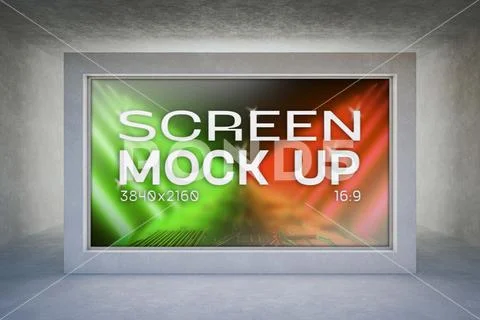 3d render. Mockup of a blank advertising screen panel. Ad and promotion conce PSD Template