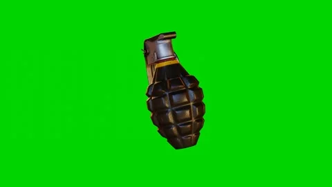 3d render model of a combat grenade rotating on a green screen Stock-Footage 242592931