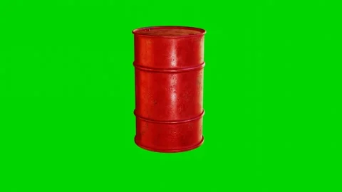 3d render model of a fuel barrel rotating on a green screen Stock-Footage 242447451
