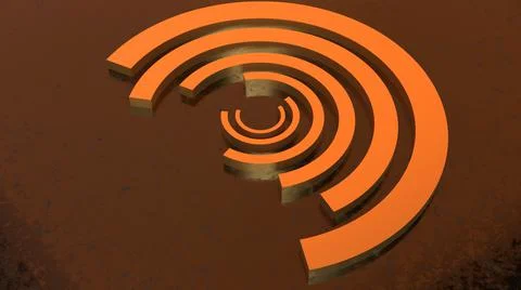 3D Render, modern abstract background, metallic half circle, round pattern Stock Illustration