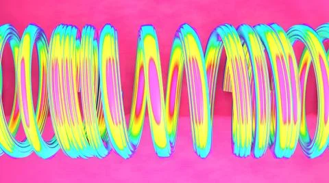 3D Render, modern abstract background, colorful spiral line, pink background Stock Illustration