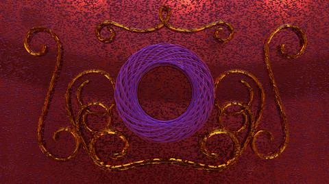 3D Render, modern abstract background, vintage metallic object with grunge Stock Illustration