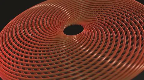 3D Render, modern abstract background, golden line circle pattern Stock Illustration