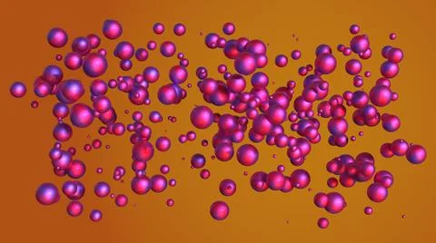 3D Render, modern abstract background, purple ball  particles, chaos pattern Illustrazione stock