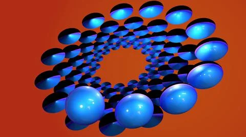 3D Render, modern abstract background, blue round object circle pattern Illustrazione stock