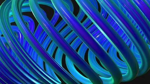 3D Render, modern abstract background, blue line with wave pattern Stock Illustration