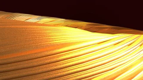 3D Render, modern abstract background, golden lines spiraling shapes Stock Illustration