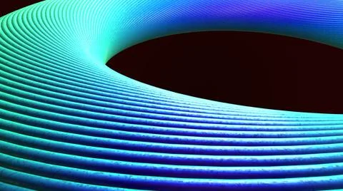 3D Render, modern abstract background, blue green gradient line circling pattern Stock Illustration