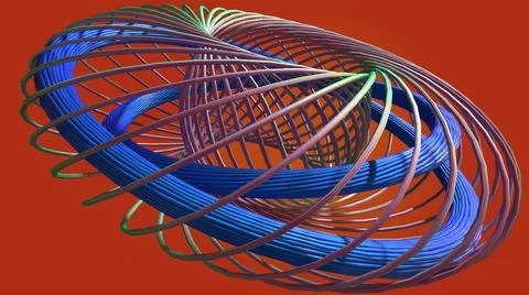 3D Render, modern abstract background, blue and purple line gradient Stock Illustration