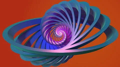 3D Render, modern abstract background, blue ring circling pattern Stock Illustration