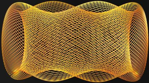 3D Render, modern abstract background, golden line with spiraling pattern Illustrazione stock