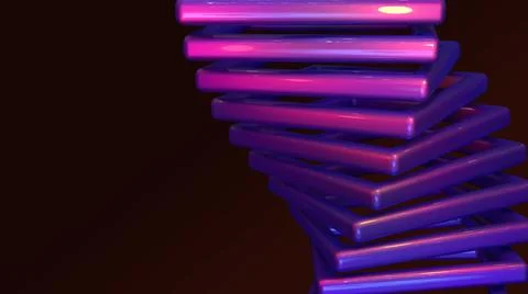 3D Render, modern abstract background, metallic purple square with spiral shape Stock Illustration