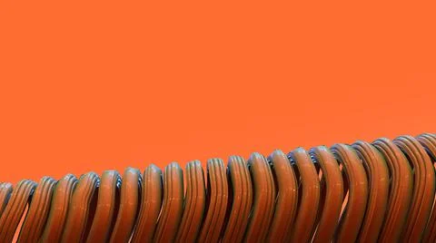 3D Render, modern abstract background, curvy round lines, closeup Stock Illustration