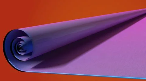 3D Render, modern abstract background, purple rolling plane Illustrazione stock