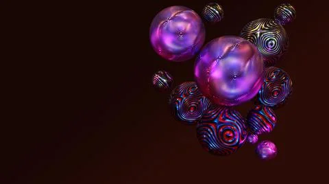 3D Render, modern abstract background, metallic abstract textured ball Stock Illustration