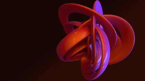 3D Render, modern abstract background, metallic purple round object Stock Illustration