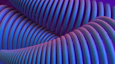 3D Render, modern abstract background, metallic purple lines, circle pattern Stock Illustration