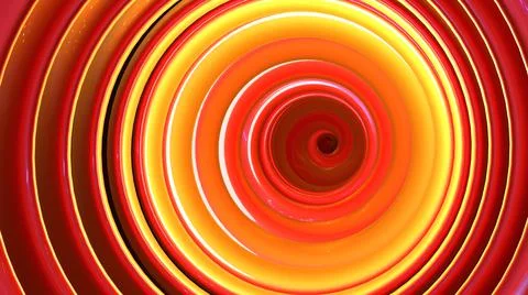 3D Render, modern abstract background, red lines glowing circling down Stock Illustration